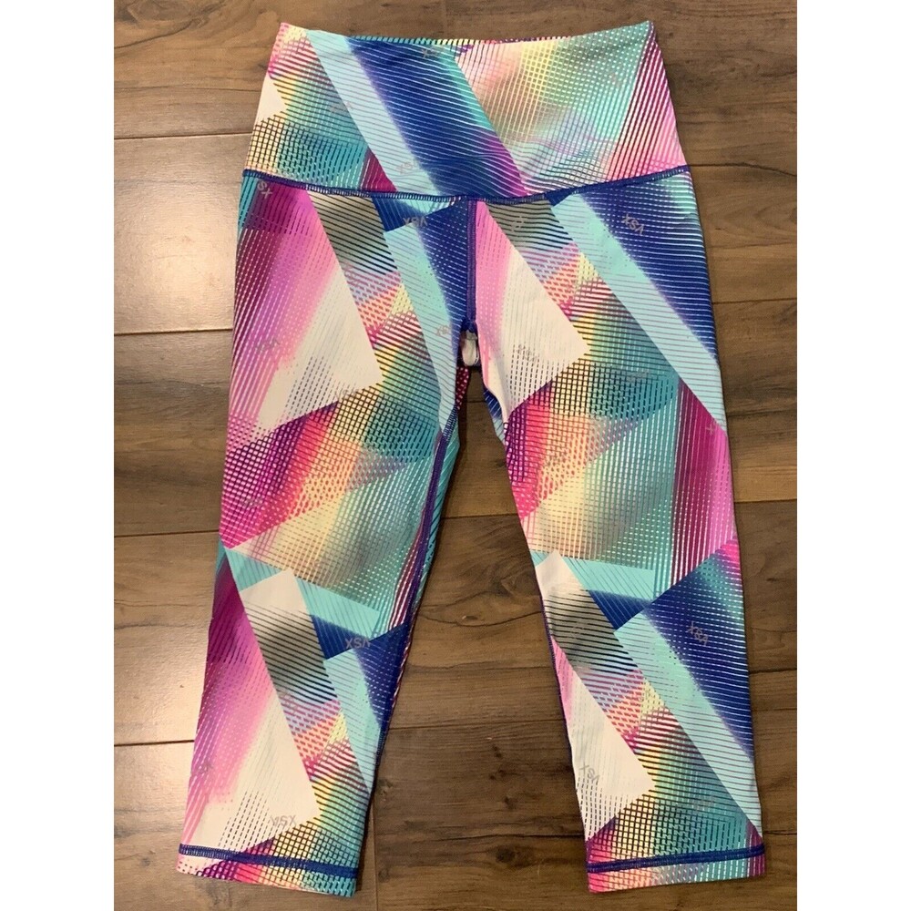 Victoria's Secret Women XS VSX Sport Colorful Leggings Neon Athleisure Geometric